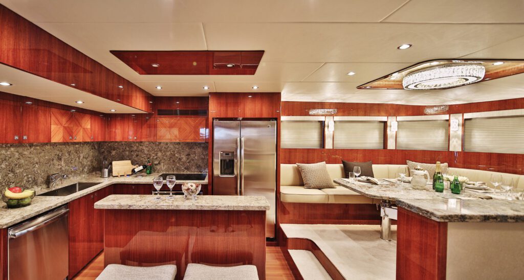 JOHNSON 80′ FLYBRIDGE W/HYDRAULIC PLATFORM